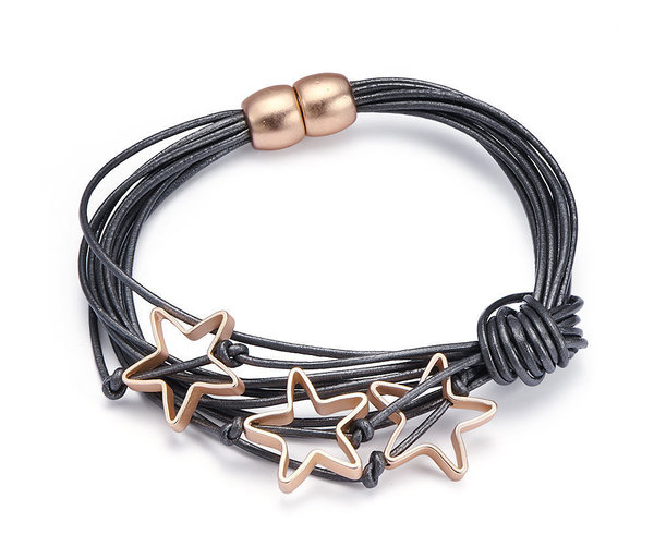 Leder Armband mit Sternen