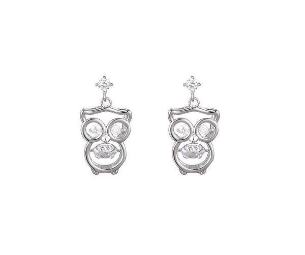 Set of necklace & earstud owl