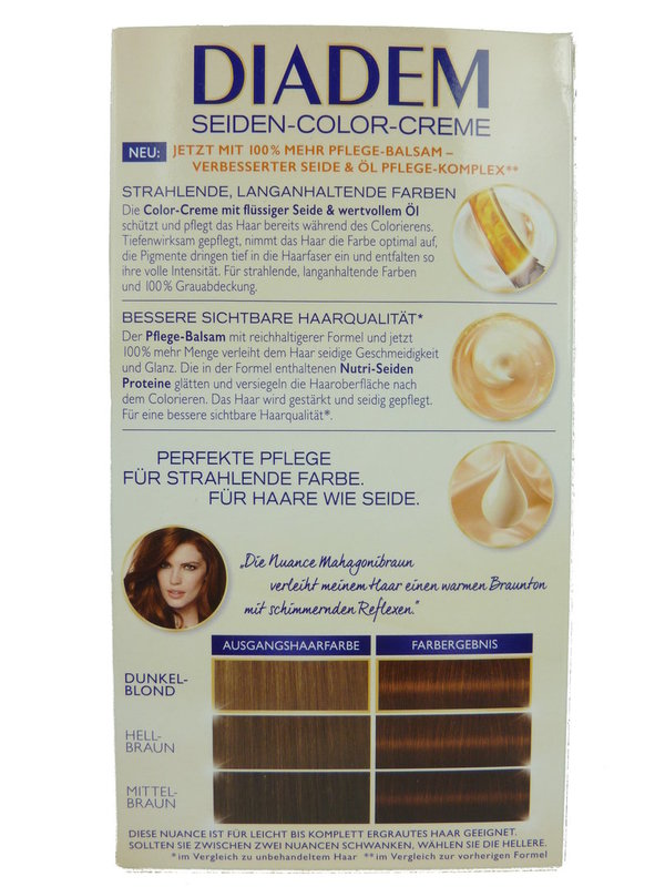 Diadem Seiden-Color-Creme 745 Mahagonibraun 3er Pack - 3x180ml